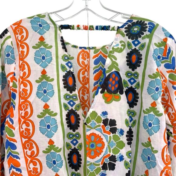 Mango Women's Printed Puff Sleeve Blouse Long Sleeve Top Size Medium - Picture 8 of 12